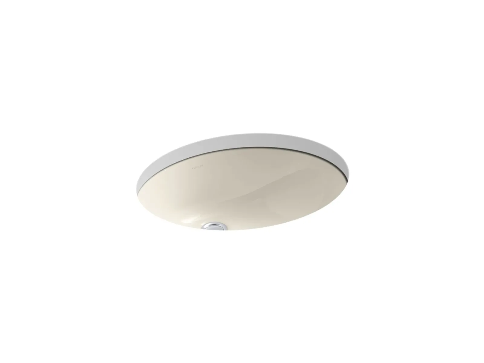 19-1/4" oval undermount bathroom sink with glazed underside, no overflow^Kohler Online