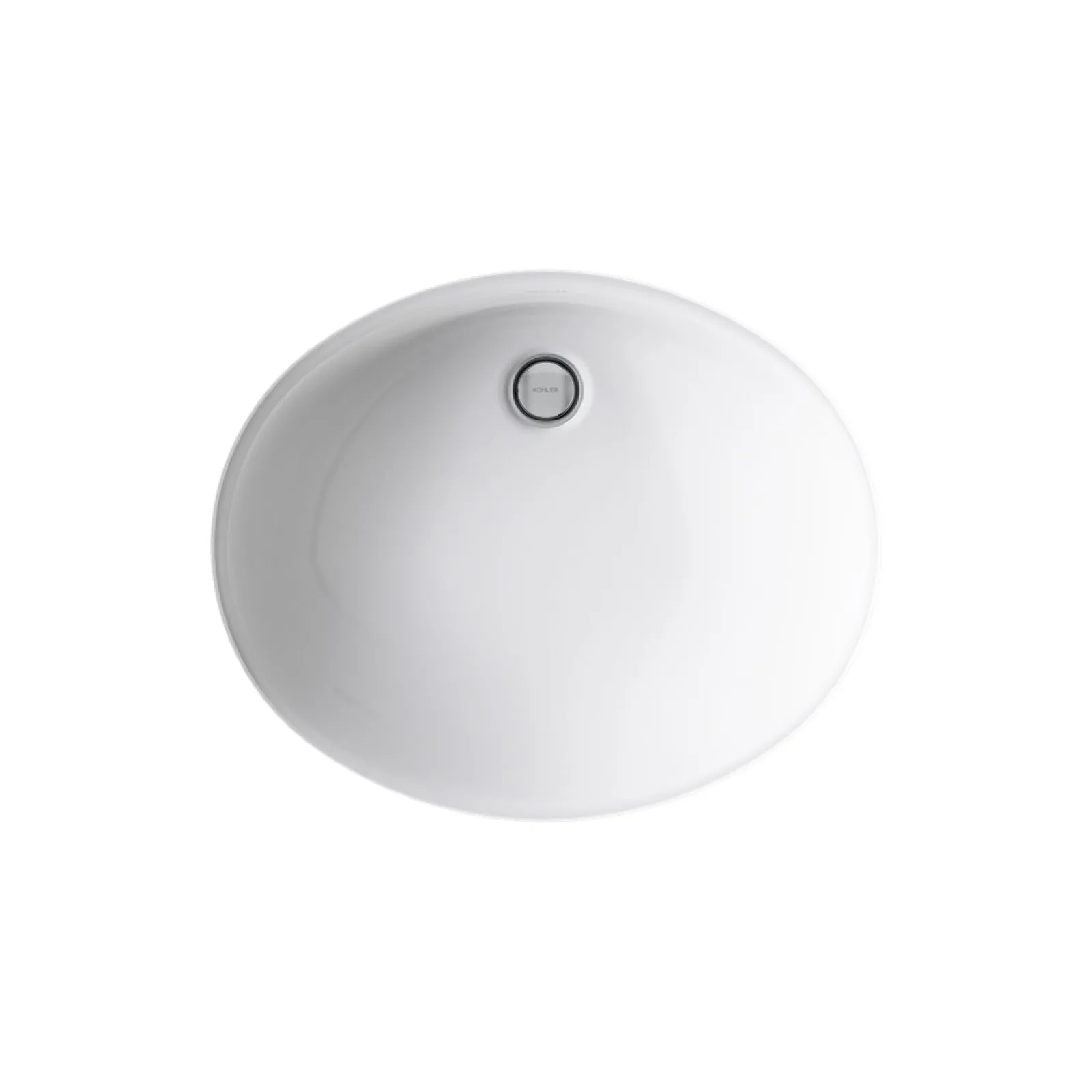 19-1/4" oval undermount bathroom sink with glazed underside, no overflow^Kohler Online