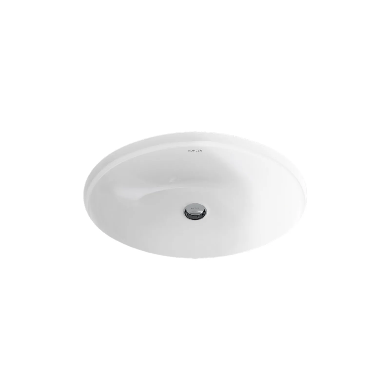 19-1/4" oval undermount bathroom sink with glazed underside, no overflow^Kohler Online