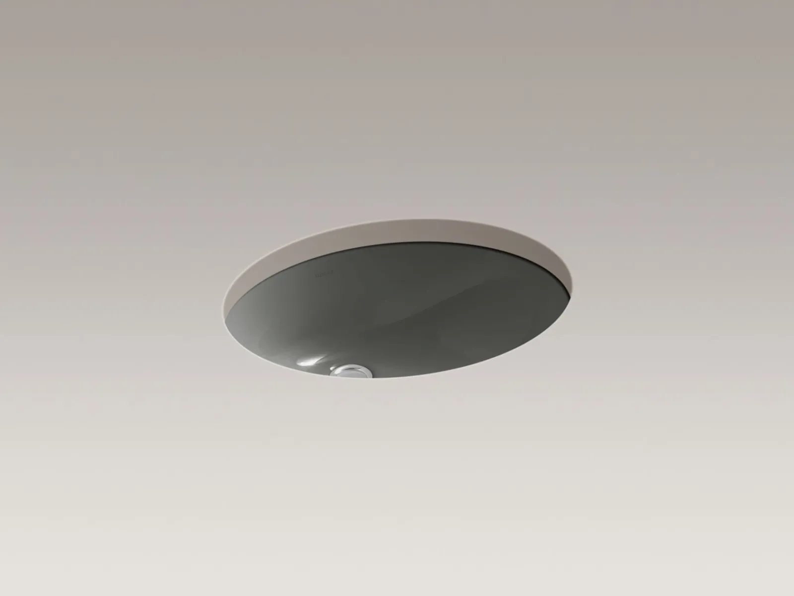 19-1/4" oval undermount bathroom sink with glazed underside, no overflow^Kohler Online