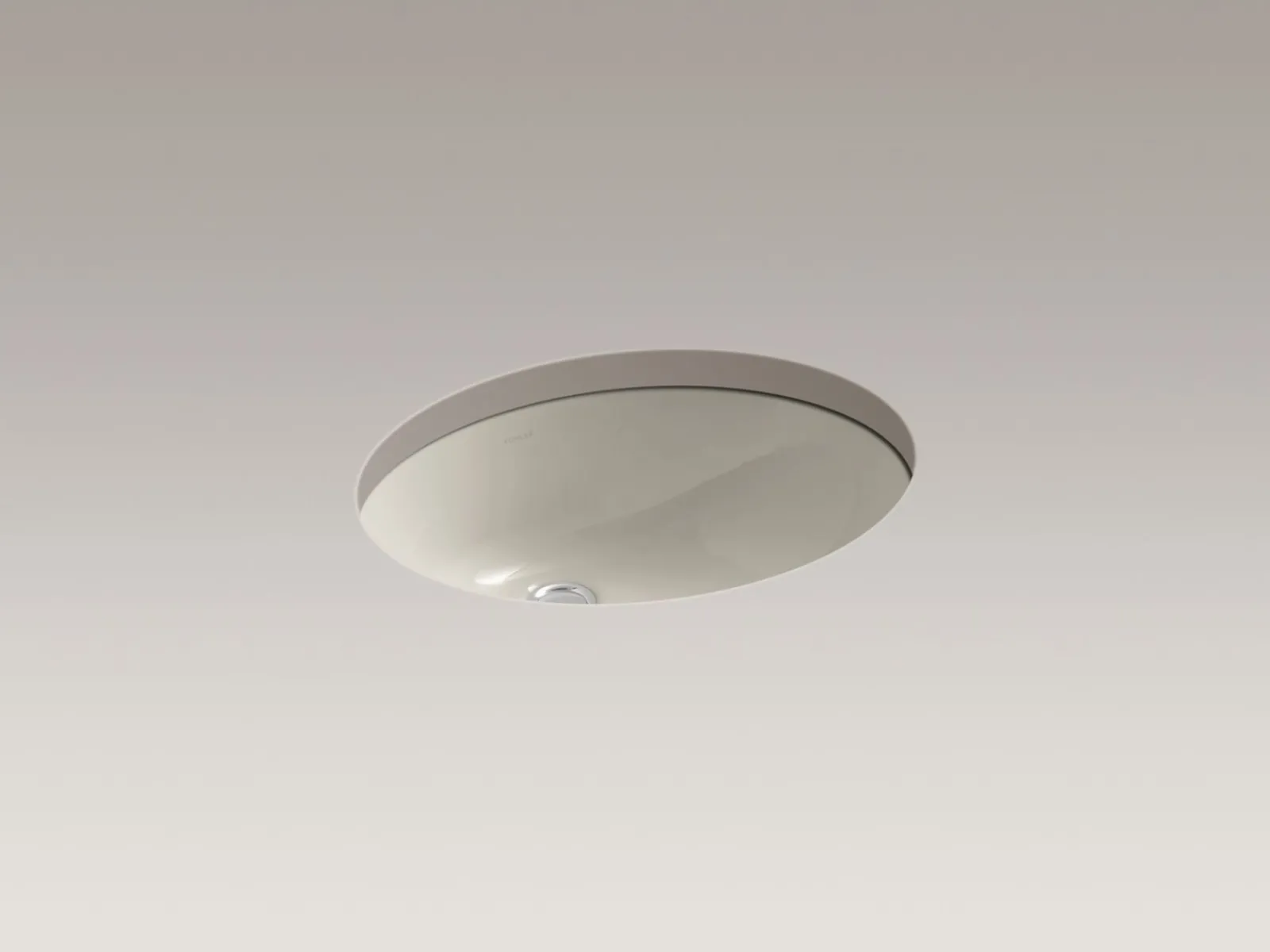 19-1/4" oval undermount bathroom sink with glazed underside, no overflow^Kohler Online