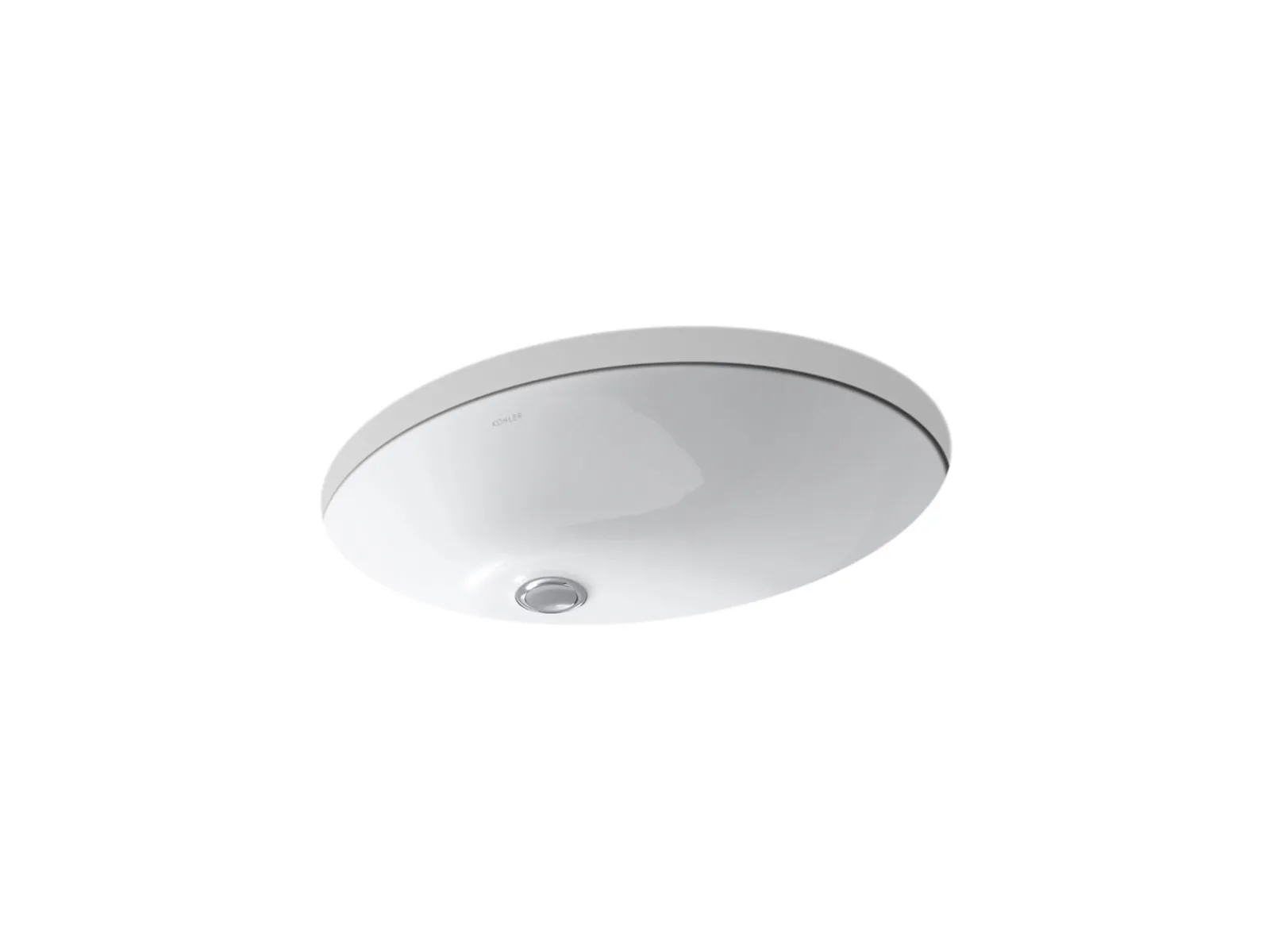 21-1/4" oval undermount bathroom sink with glazed underside, no overflow^Kohler Sale