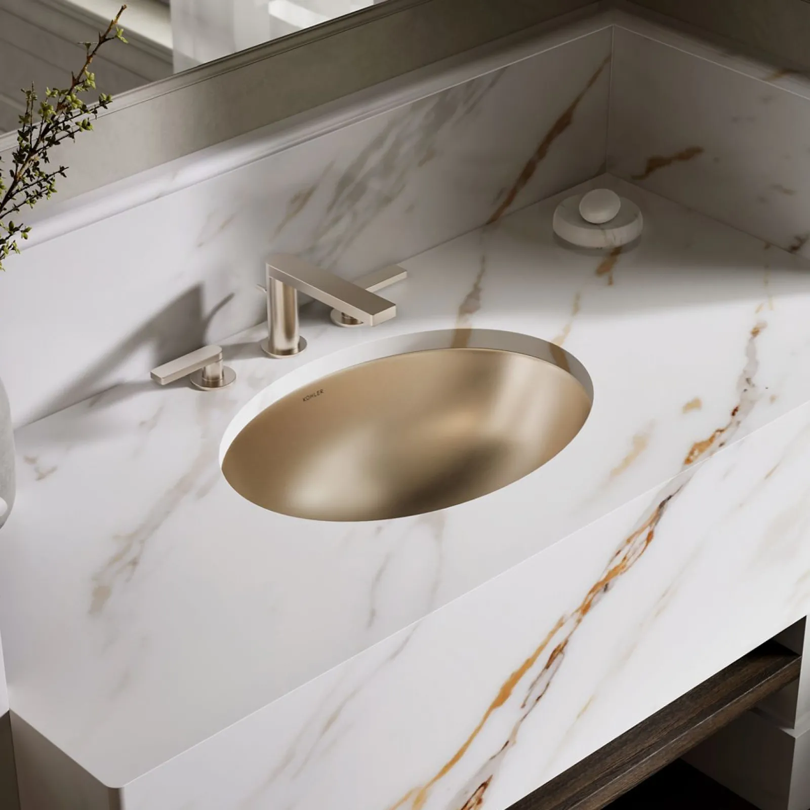 23-1/4" oval undermount bathroom sink, no overflow^Kohler Online