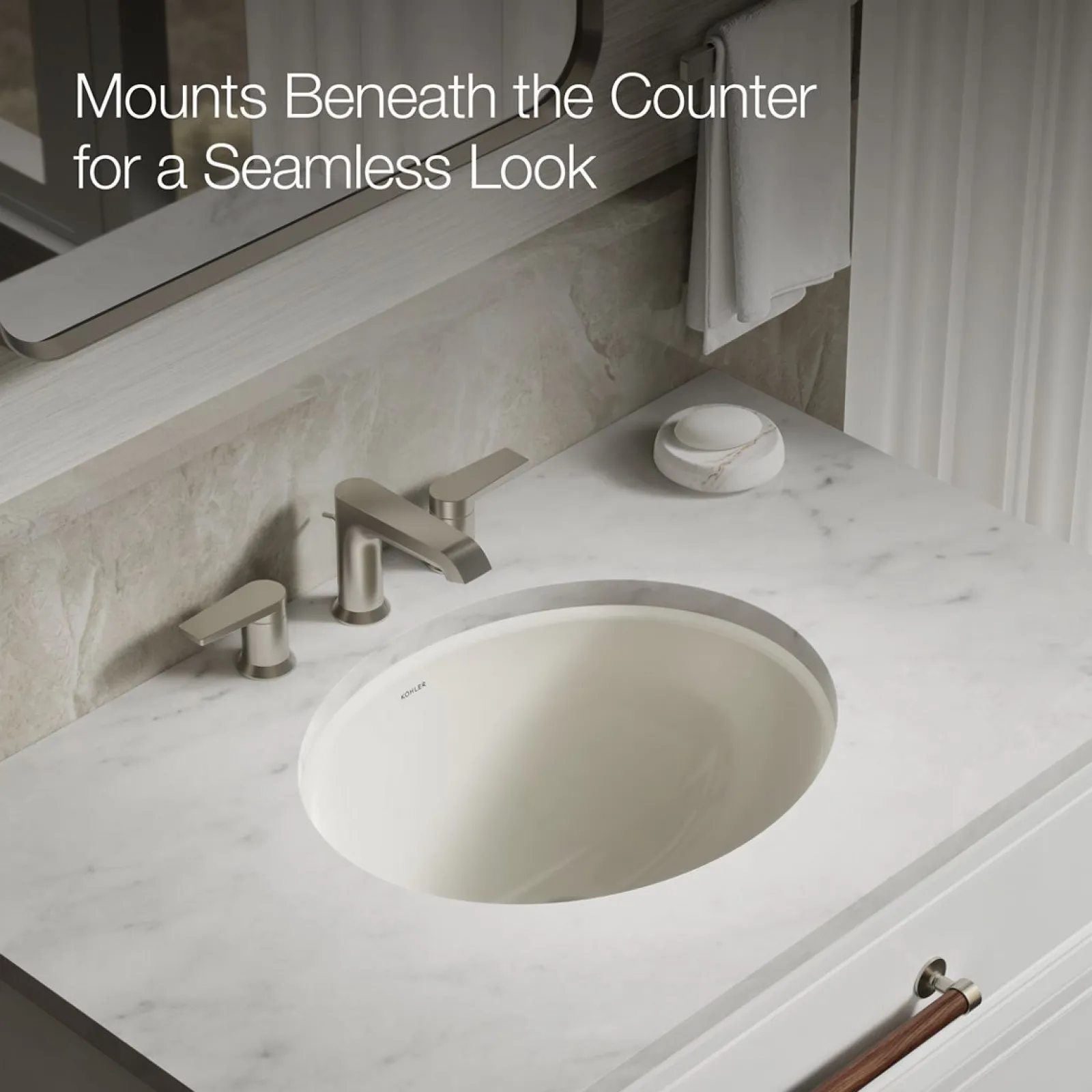 19-1/4" oval undermount bathroom sink, no overflow^Kohler Discount