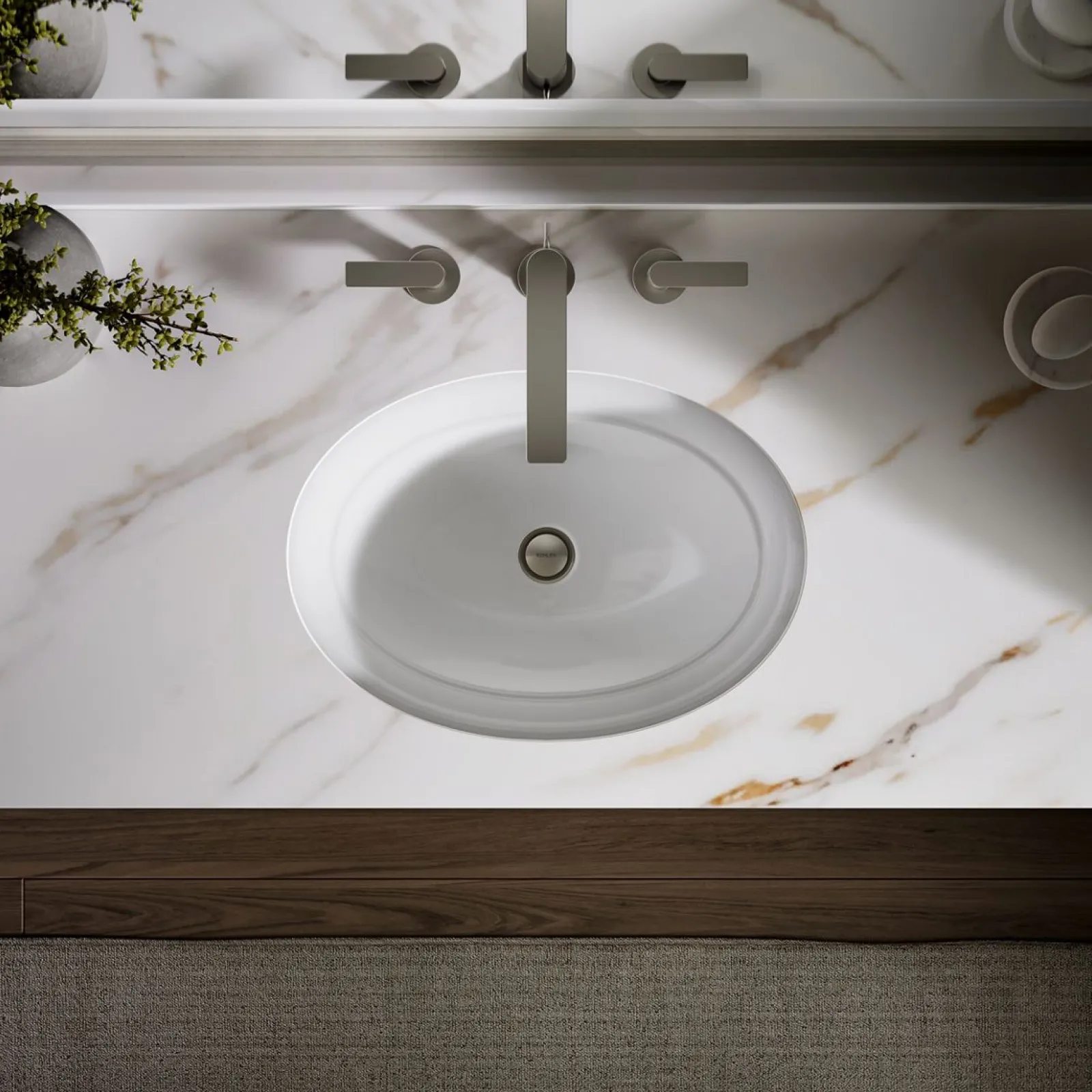 20-3/4" oval undermount bathroom sink, no overflow^Kohler Discount