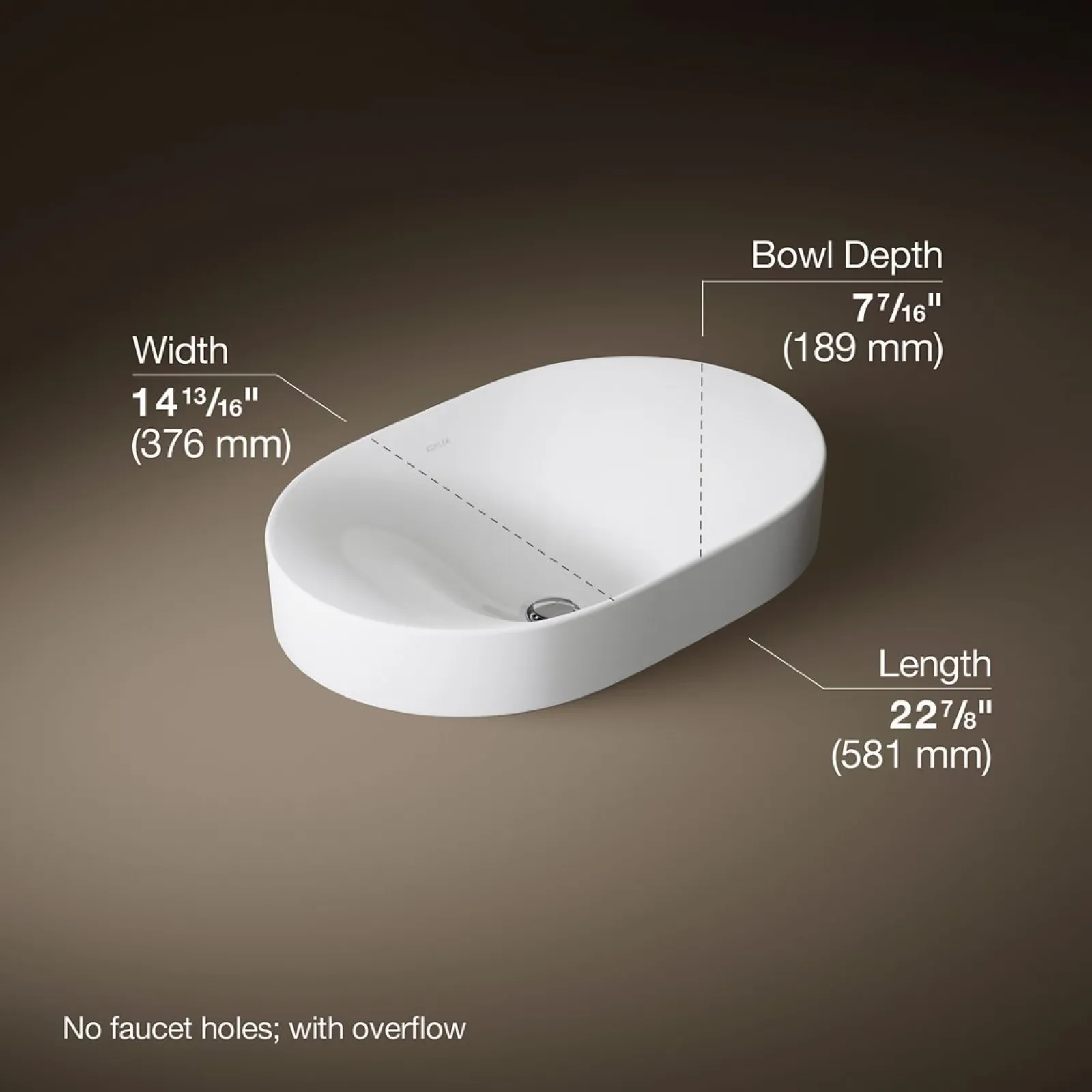 22-3/4" oval vessel bathroom sink^Kohler Sale