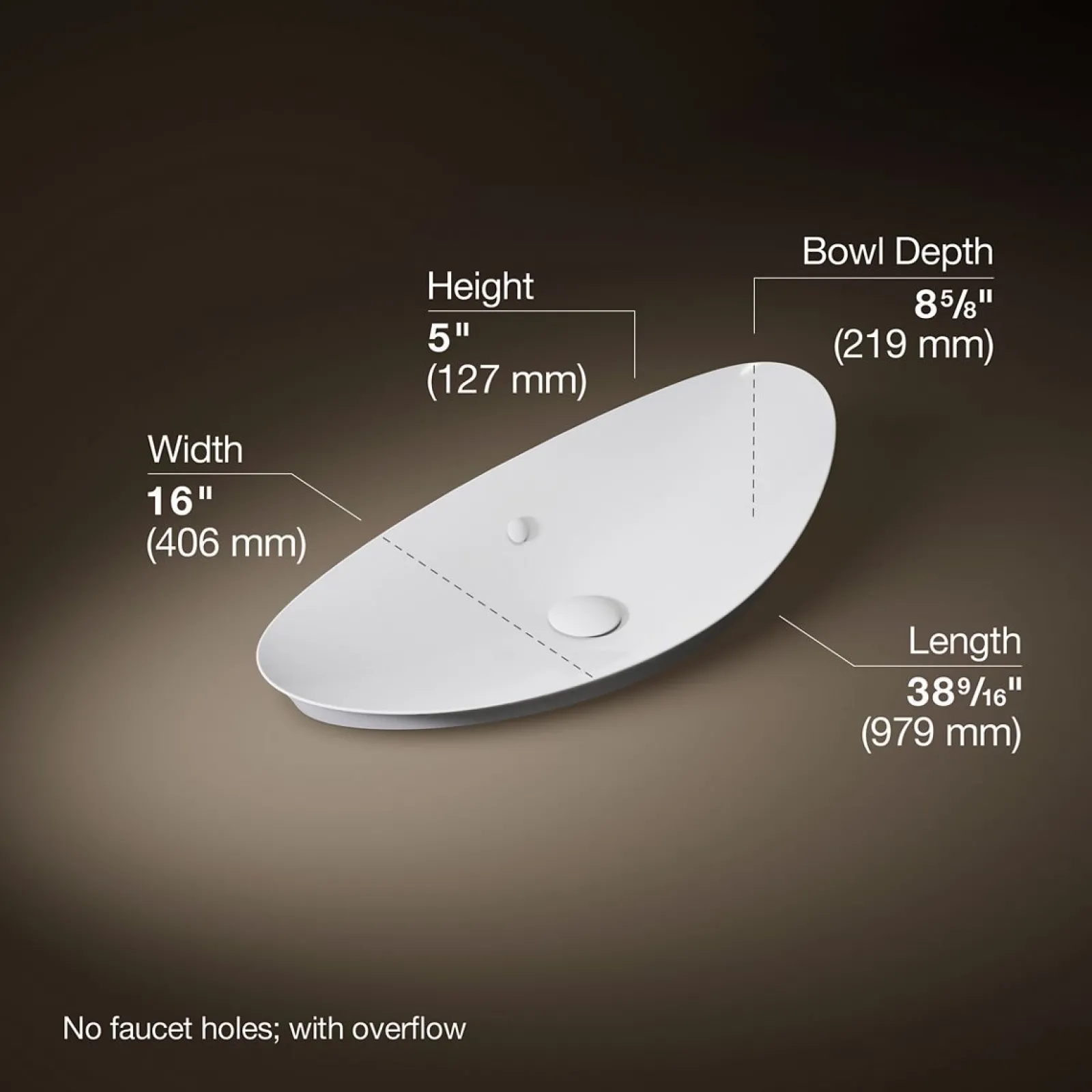 38-1/2" oval vessel bathroom sink^Kohler Outlet