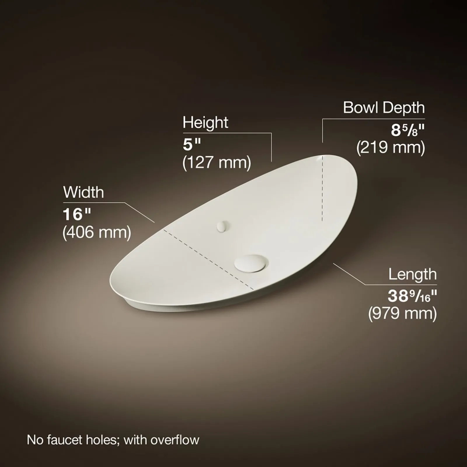 38-1/2" oval vessel bathroom sink^Kohler Outlet