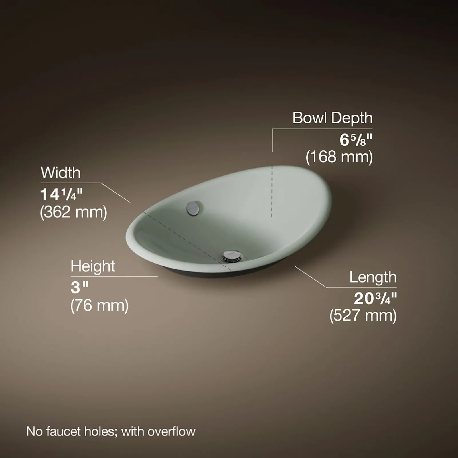 20-3/4" oval vessel bathroom sink^Kohler Discount