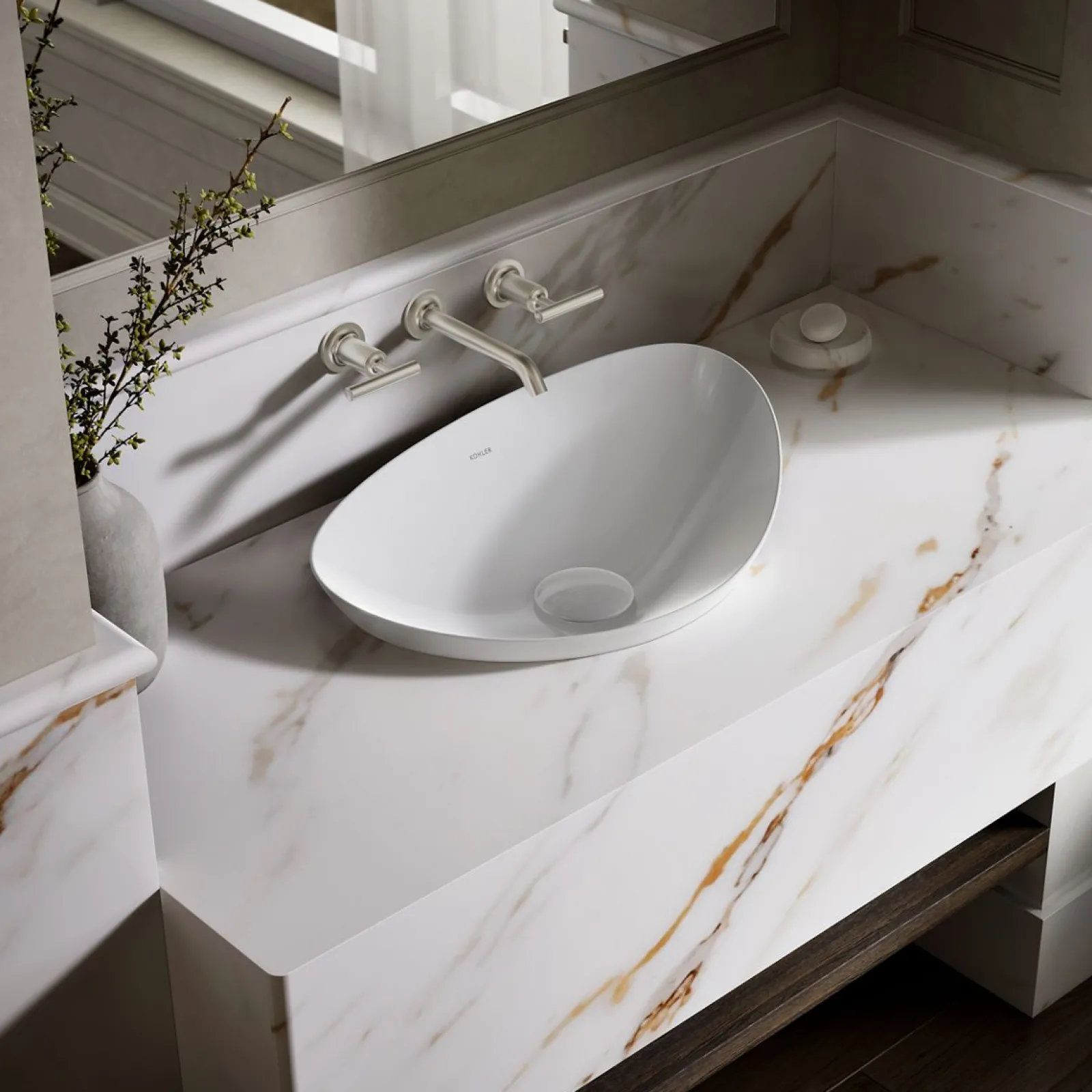 21" oval vessel bathroom sink, no overflow^Kohler Online
