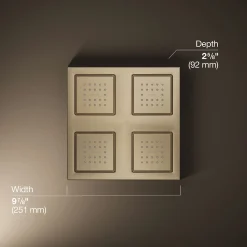 Overhead shower panel with four 22-nozzle sprayheads^Kohler