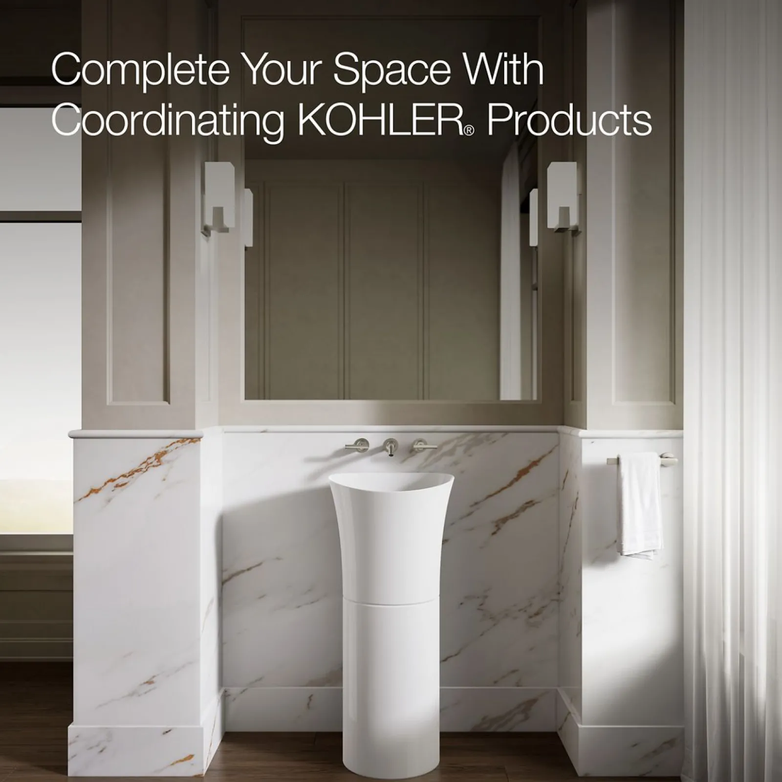 16" pedestal bathroom sink, no overflow^Kohler Discount