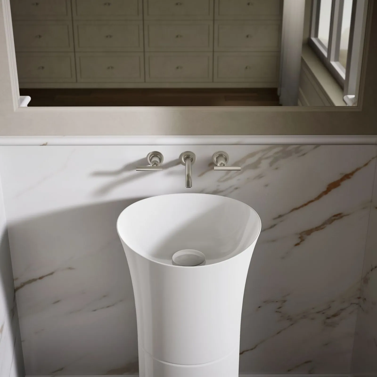 16" pedestal bathroom sink, no overflow^Kohler Discount