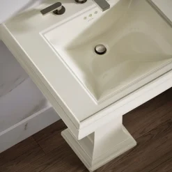 Pedestal/console table bathroom sink basin with 8