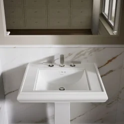 Pedestal/console table bathroom sink basin with 8