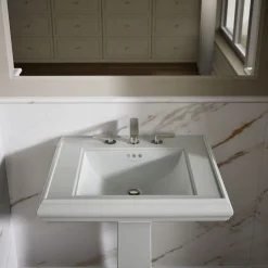 Pedestal/console table bathroom sink basin with 8