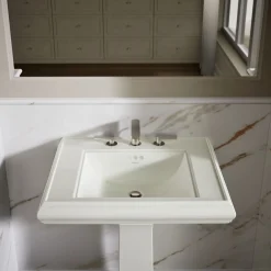 Pedestal/console table bathroom sink basin with 8