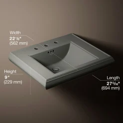 Pedestal/console table bathroom sink basin with 8