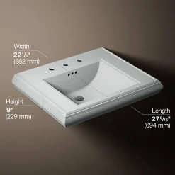 Pedestal/console table bathroom sink basin with 8