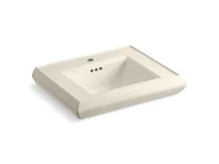 Pedestal/console table bathroom sink basin with single faucet-hole drilling^Kohler Clearance