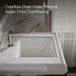 Pedestal/console table bathroom sink basin with single faucet-hole drilling^Kohler Clearance
