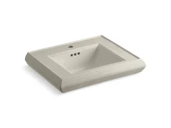 Pedestal/console table bathroom sink basin with single faucet-hole drilling^Kohler Clearance