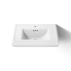 Pedestal/console table bathroom sink basin with single faucet-hole drilling^Kohler Clearance