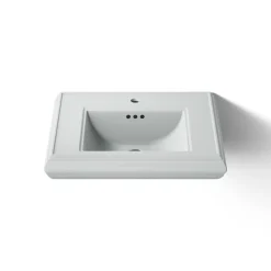 Pedestal/console table bathroom sink basin with single faucet-hole drilling^Kohler Clearance
