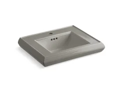 Pedestal/console table bathroom sink basin with single faucet-hole drilling^Kohler Clearance