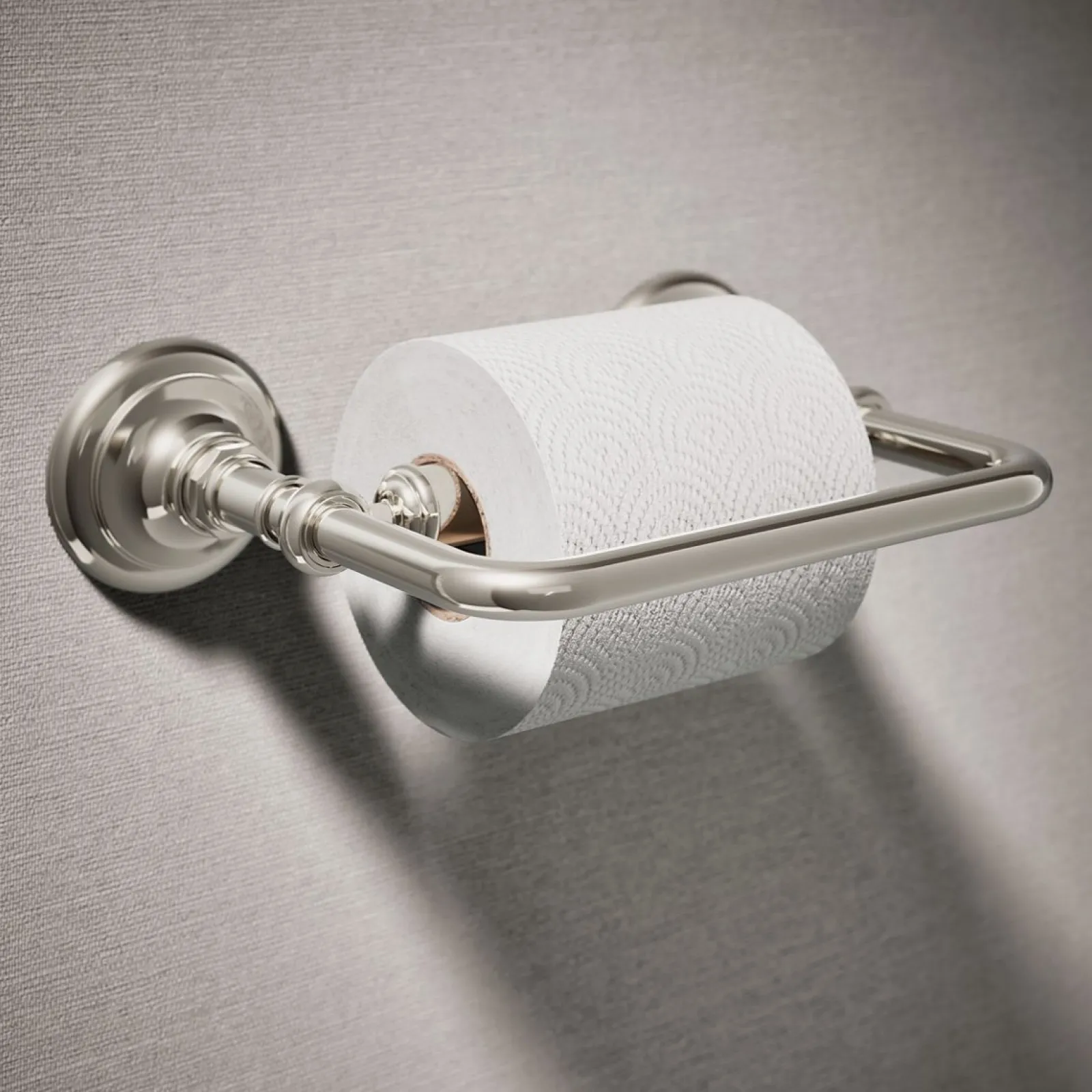 Pivoting toilet paper holder^Kohler