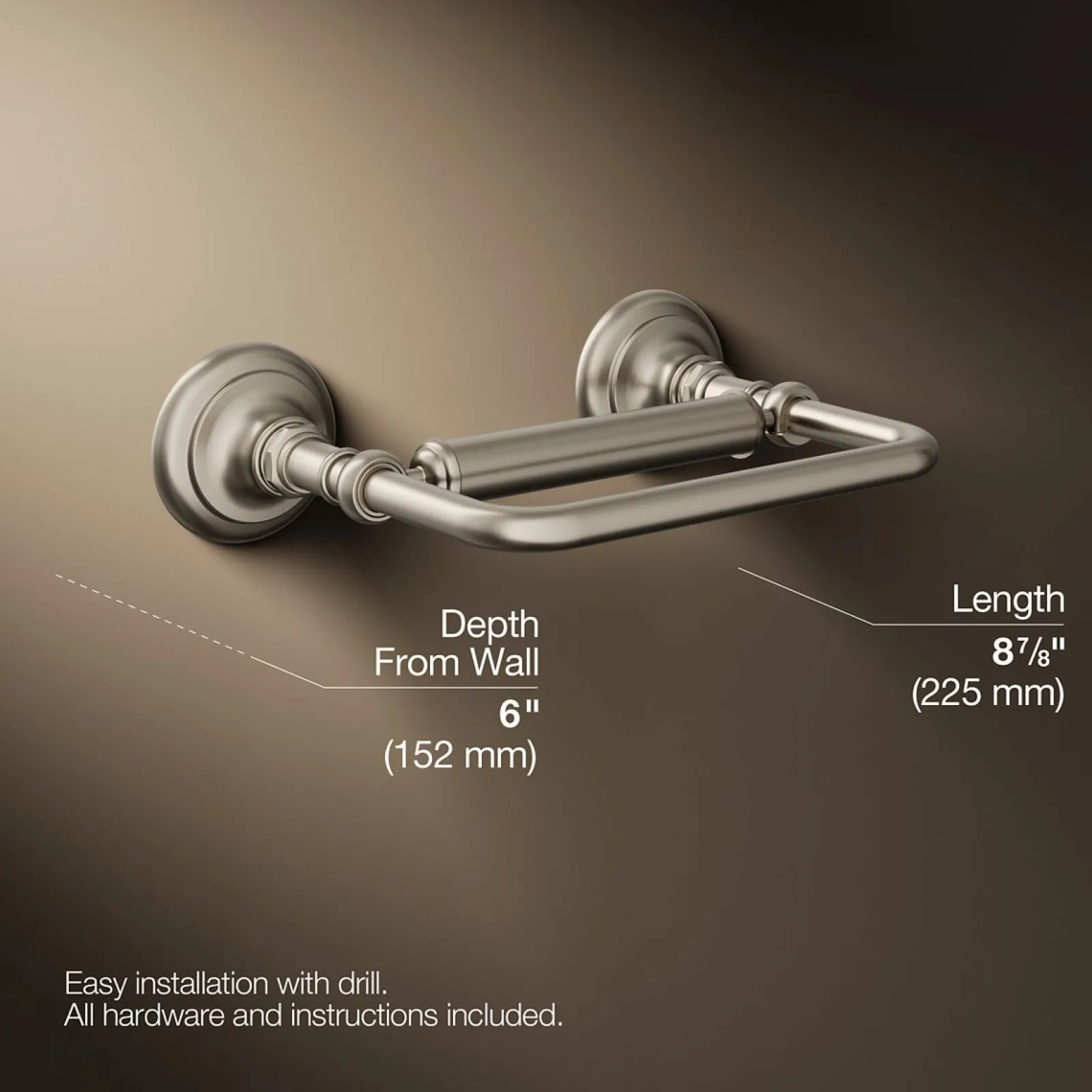 Pivoting toilet paper holder^Kohler