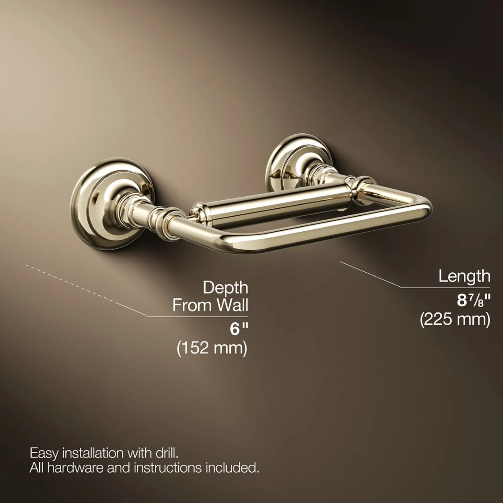 Pivoting toilet paper holder^Kohler