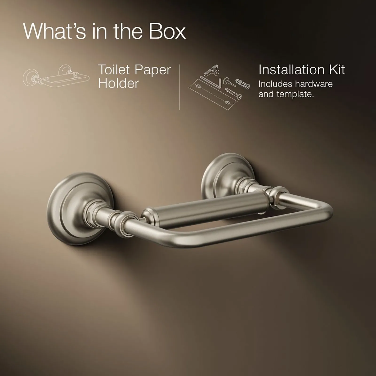 Pivoting toilet paper holder^Kohler