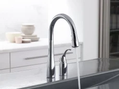 Pull-down bar sink faucet with three-function sprayhead^Kohler Clearance