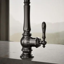Pull-down kitchen sink faucet with three-function sprayhead^Kohler Discount