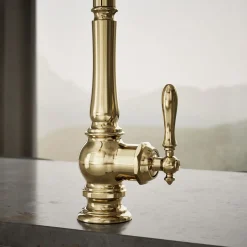 Pull-down kitchen sink faucet with three-function sprayhead^Kohler Discount