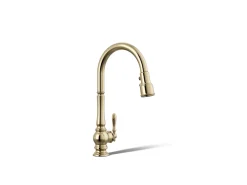 Pull-down kitchen sink faucet with three-function sprayhead^Kohler Discount