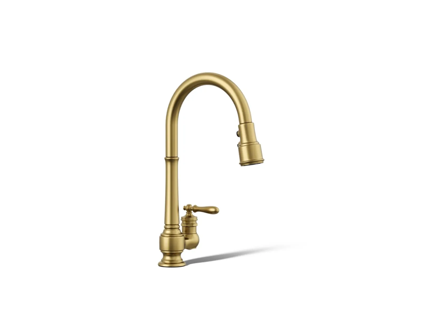 Pull-down kitchen sink faucet with three-function sprayhead^Kohler New