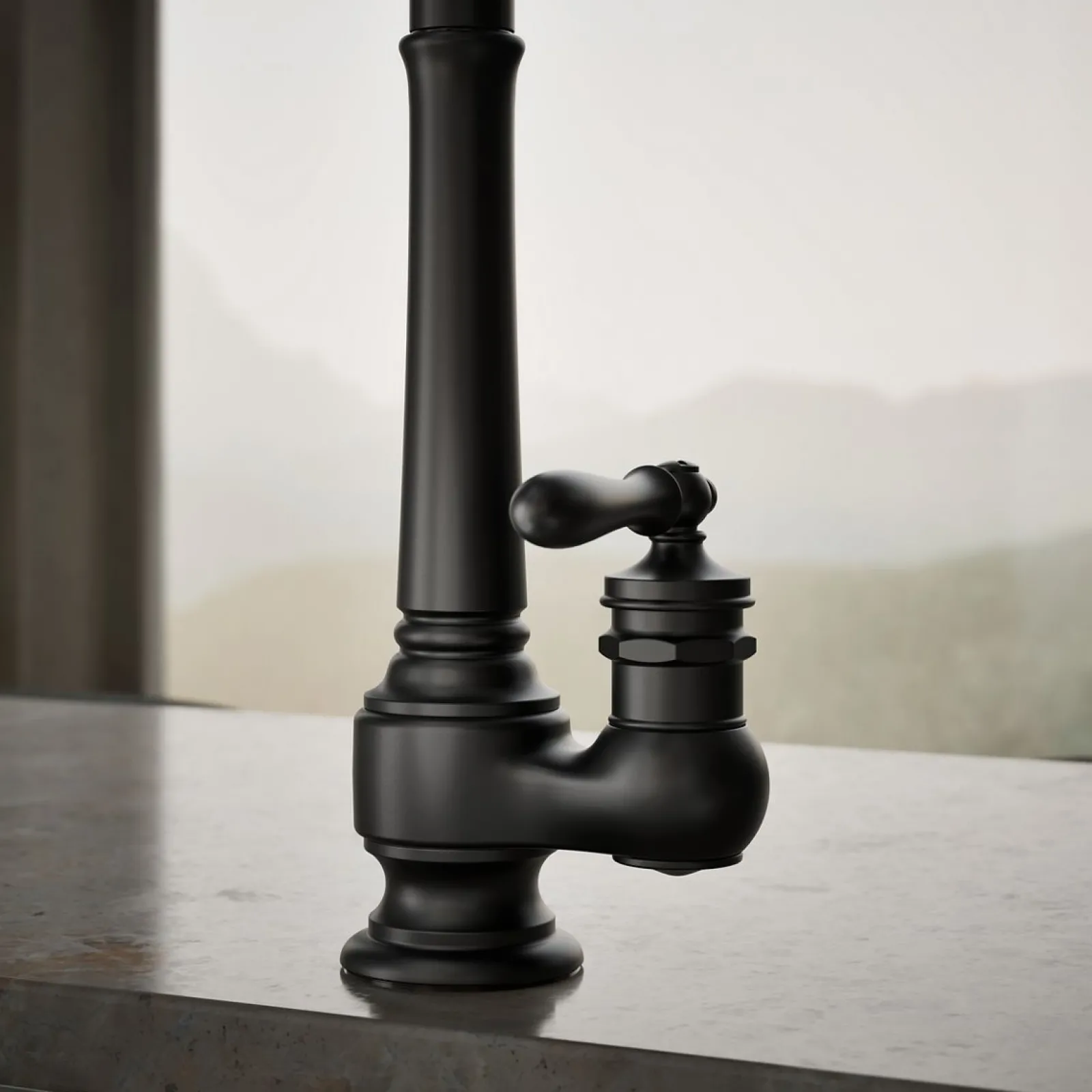 Pull-down kitchen sink faucet with three-function sprayhead^Kohler New