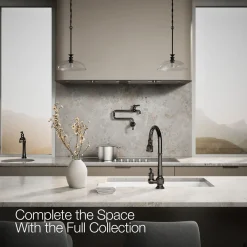 Pull-down kitchen sink faucet with three-function sprayhead^Kohler New