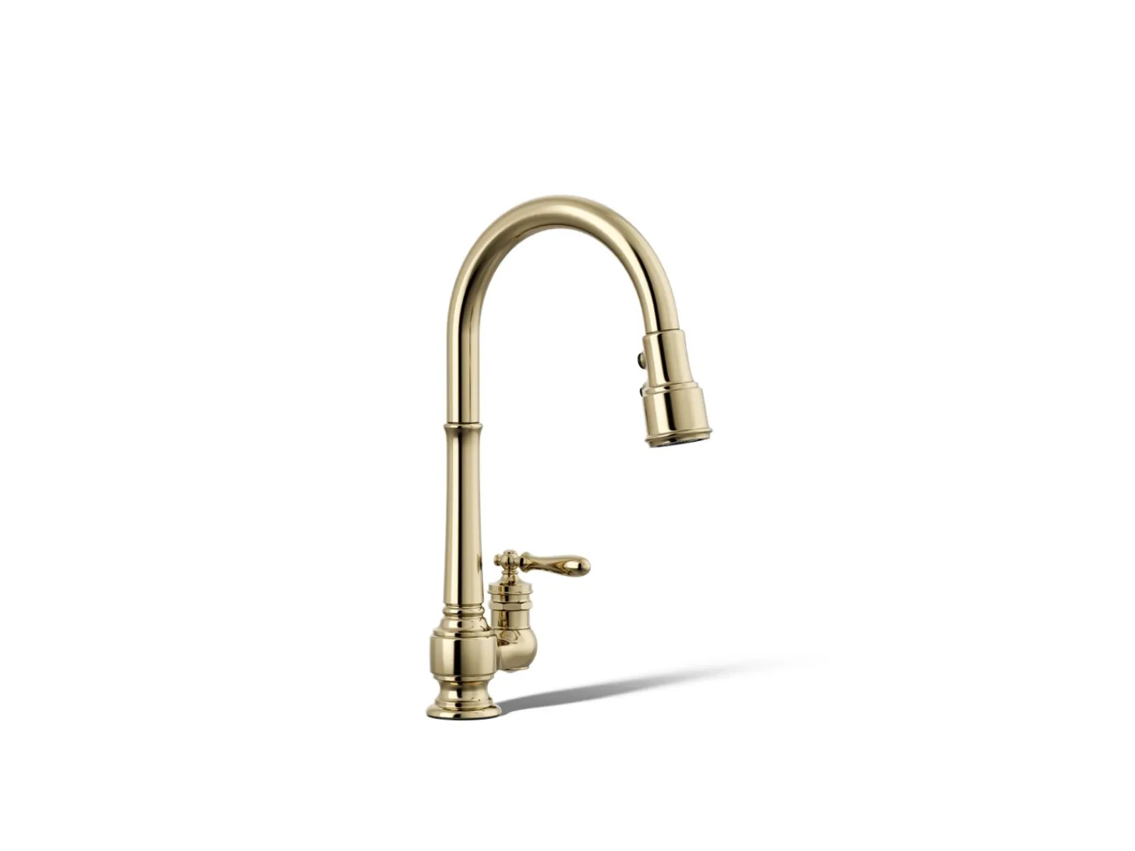 Pull-down kitchen sink faucet with three-function sprayhead^Kohler New