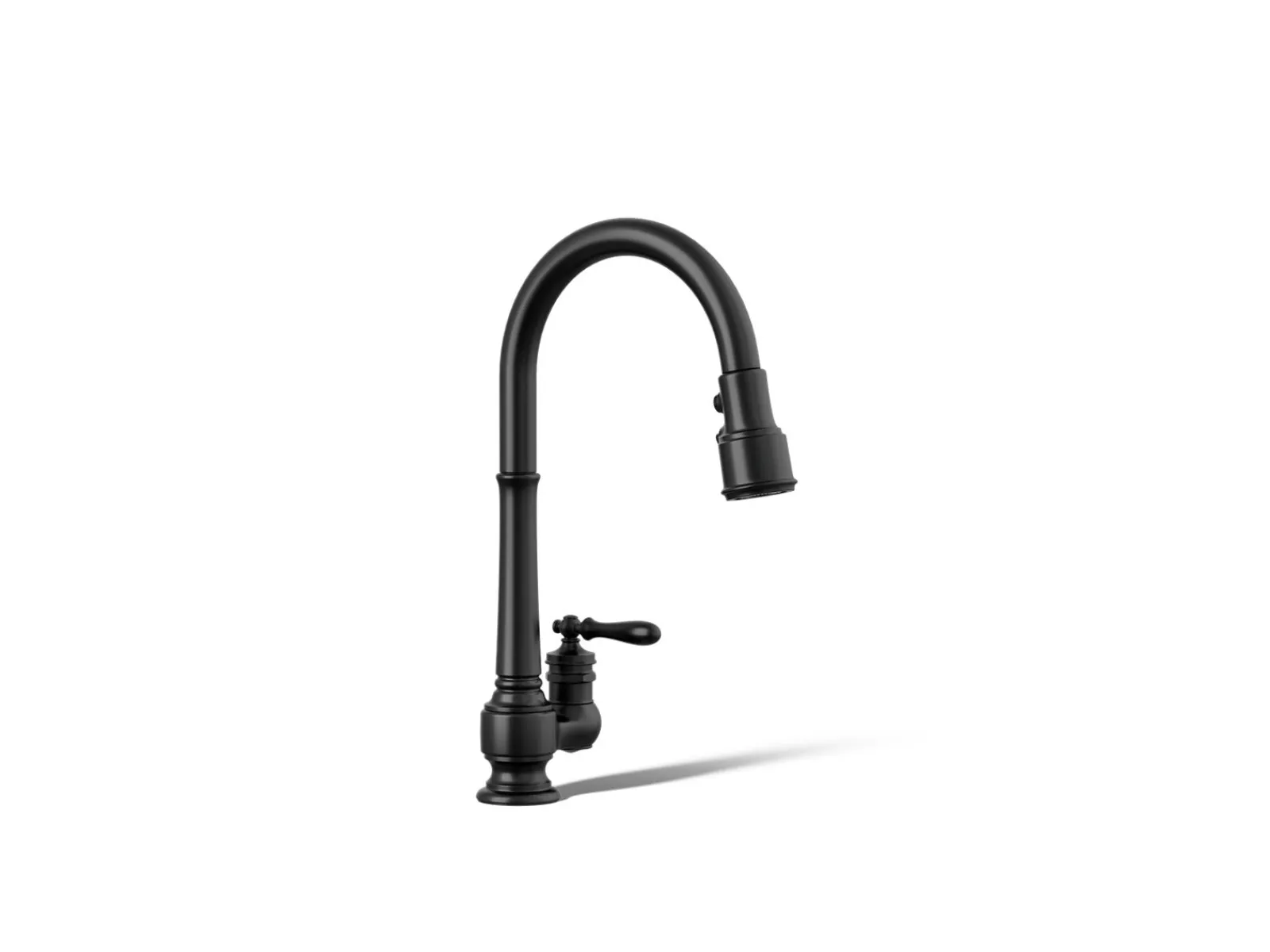 Pull-down kitchen sink faucet with three-function sprayhead^Kohler New