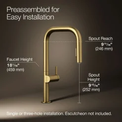 Pull-down kitchen sink faucet with two-function sprayhead^Kohler Discount