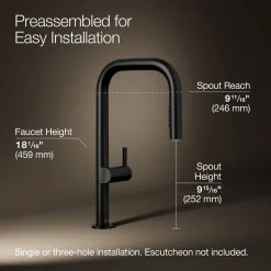 Pull-down kitchen sink faucet with two-function sprayhead^Kohler Discount
