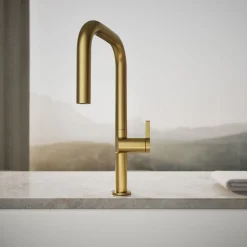 Pull-down kitchen sink faucet with two-function sprayhead^Kohler Discount