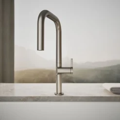 Pull-down kitchen sink faucet with two-function sprayhead^Kohler Discount