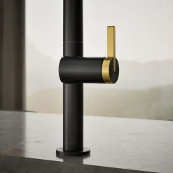 Pull-down kitchen sink faucet with two-function sprayhead^Kohler Discount