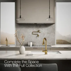 Pull-down kitchen sink faucet with three-function sprayhead^Kohler