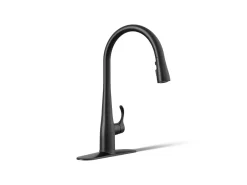 Pull-down kitchen sink faucet with three-function sprayhead^Kohler Clearance
