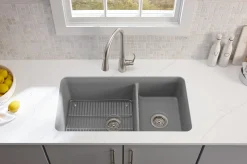Pull-down kitchen sink faucet with three-function sprayhead^Kohler Clearance